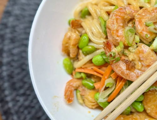 Udon rezanci z kozicami